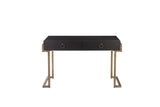 Shatana Home Julia Desk Black Ash Veneer And Brass