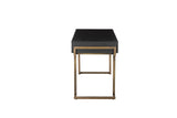 Shatana Home Julia Desk Black Ash Veneer And Brass