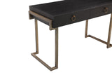 Shatana Home Julia Desk Black Ash Veneer And Brass