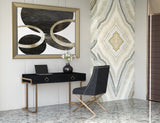 Shatana Home Julia Desk Black Ash Veneer And Brass