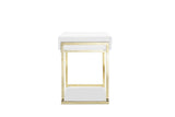 Shatana Home Julia Desk Glossy White Lacquer And Gold