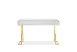 Shatana Home Julia Desk Glossy White Lacquer And Gold