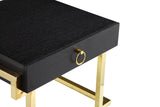 Shatana Home Julia Side Table Black Ash Veneer And Gold