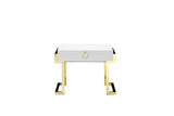 Shatana Home Julia Side Table Glossy White Lacquer And Gold
