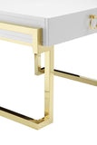 Shatana Home Julia Side Table Glossy White Lacquer And Gold