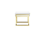Shatana Home Julia Side Table Glossy White Lacquer And Gold