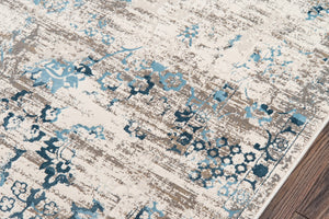 Momeni Juliet JU-01 Machine Made Traditional Distressed Design Indoor Area Rug Blue 8'6" x 11'6" JULIEJU-01BLU86B6