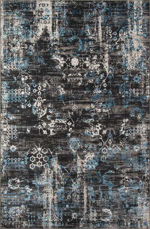 Momeni Juliet JU-01 Machine Made Traditional Distressed Design Indoor Area Rug Charcoal 8'6" x 11'6" JULIEJU-01CHR86B6