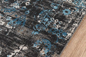 Momeni Juliet JU-01 Machine Made Traditional Distressed Design Indoor Area Rug Charcoal 8'6" x 11'6" JULIEJU-01CHR86B6