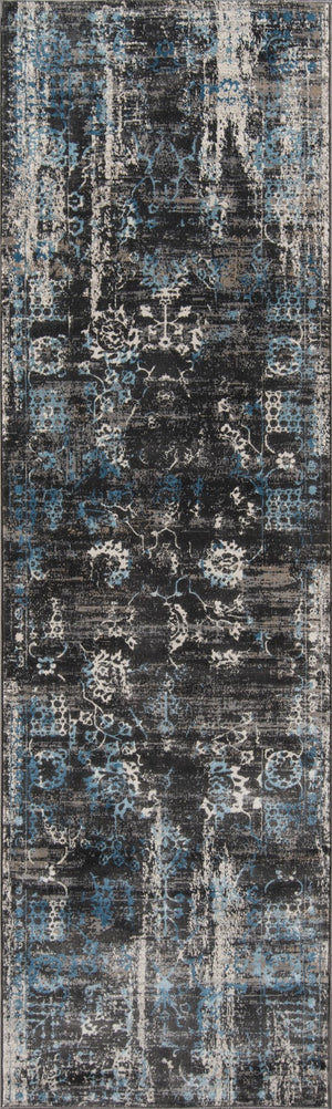 Momeni Juliet JU-01 Machine Made Traditional Distressed Design Indoor Area Rug Charcoal 8'6" x 11'6" JULIEJU-01CHR86B6