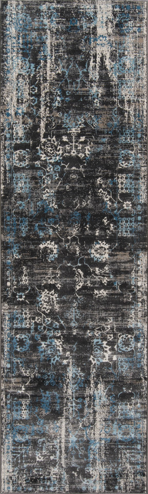 Momeni Juliet JU-01 Machine Made Traditional Distressed Design Indoor Area Rug Charcoal 8'6" x 11'6" JULIEJU-01CHR86B6
