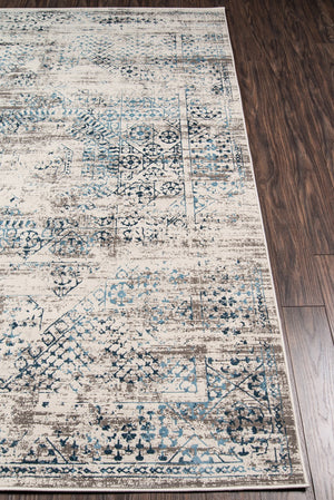 Momeni Juliet JU-02 Machine Made Traditional Distressed Design Indoor Area Rug Blue 8'6" x 11'6" JULIEJU-02BLU86B6