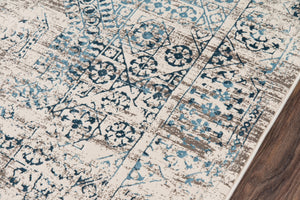 Momeni Juliet JU-02 Machine Made Traditional Distressed Design Indoor Area Rug Blue 8'6" x 11'6" JULIEJU-02BLU86B6