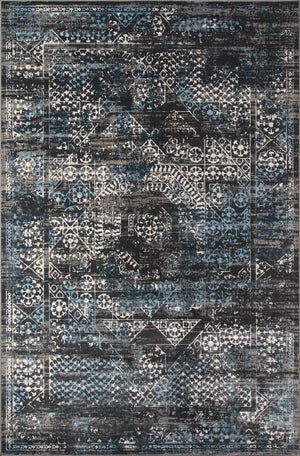 Momeni Juliet JU-02 Machine Made Traditional Distressed Design Indoor Area Rug Charcoal 8'6" x 11'6" JULIEJU-02CHR86B6