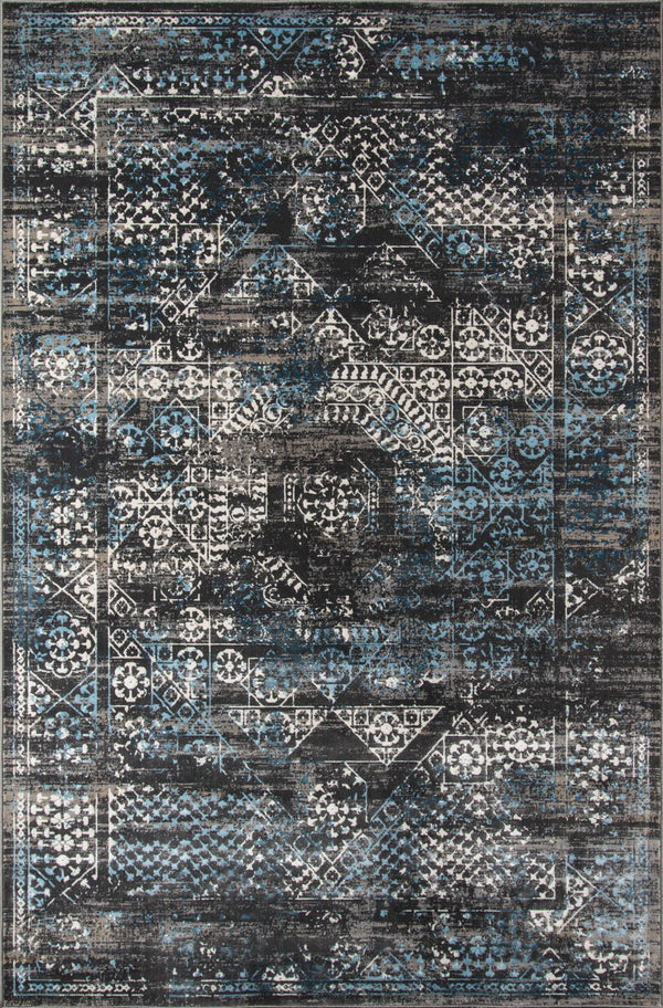 Momeni Juliet JU-02 Machine Made Traditional Distressed Design Indoor Area Rug Charcoal 8'6" x 11'6" JULIEJU-02CHR86B6