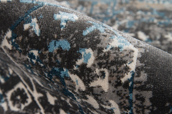 Momeni Juliet JU-02 Machine Made Traditional Distressed Design Indoor Area Rug Charcoal 8'6" x 11'6" JULIEJU-02CHR86B6