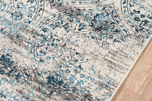 Momeni Juliet JU-03 Machine Made Traditional Distressed Design Indoor Area Rug Blue 8'6" x 11'6" JULIEJU-03BLU86B6