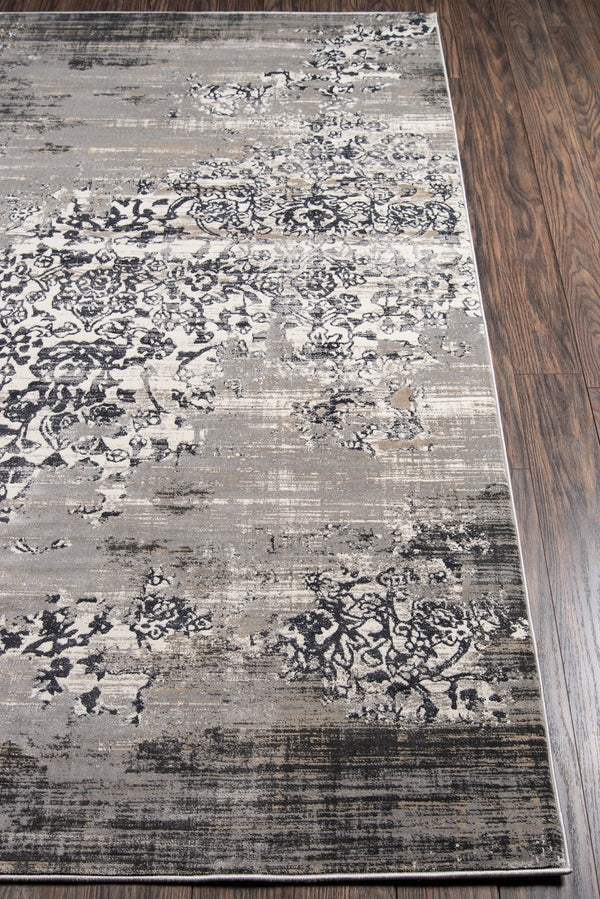 Momeni Juliet JU-05 Machine Made Transitional Distressed Design Indoor Area Rug Grey 8'6" x 11'6" JULIEJU-05GRY86B6