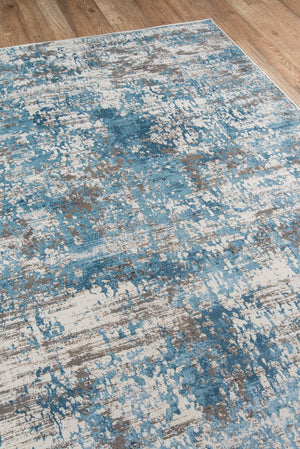 Momeni Juliet JU-09 Machine Made Contemporary Abstract Indoor Area Rug Blue 8'6" x 11'6" JULIEJU-09BLU86B6