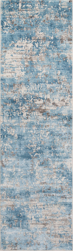 Momeni Juliet JU-09 Machine Made Contemporary Abstract Indoor Area Rug Blue 8'6" x 11'6" JULIEJU-09BLU86B6