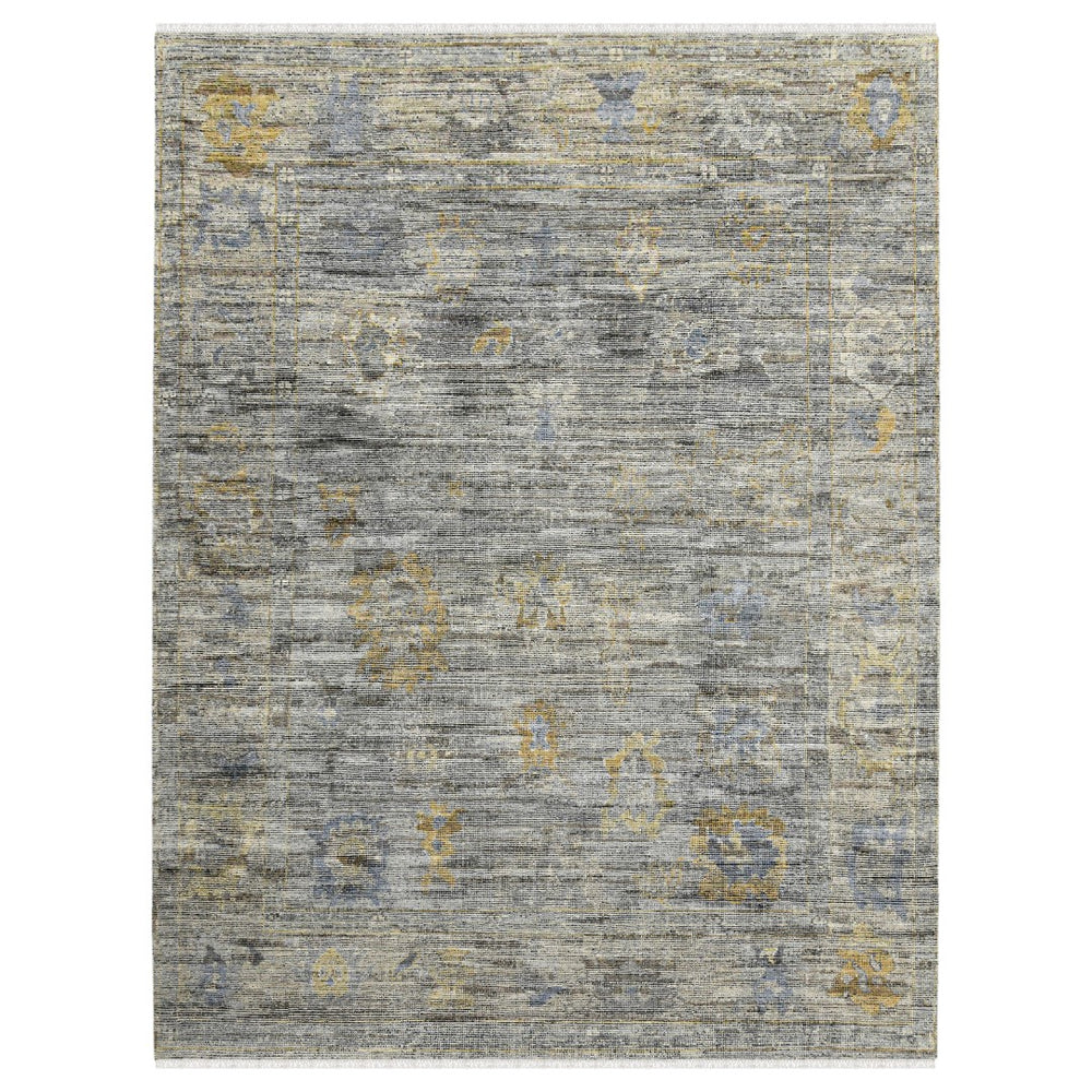 AMER Rugs Jwell JWL-5 Hand-Knotted Bordered Transitional Area Rug Gray 10' x 14'