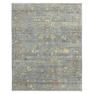 AMER Rugs Jwell JWL-6 Hand-Knotted Floral Transitional Area Rug Light Gray 10' x 14'