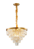 Bethel Gold Chandelier in Metal & Crystal