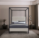 James Linen Textured Fabric / Steel / Plywood / Foam Contemporary Beige Linen Textured Fabric King Bed - 81" W x 85" D x 86" H