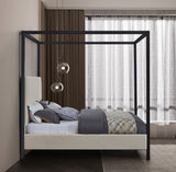 James Linen Textured Fabric / Steel / Plywood / Foam Contemporary Beige Linen Textured Fabric King Bed - 81" W x 85" D x 86" H