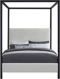 James Linen Textured Fabric / Steel / Plywood / Foam Contemporary Cream Linen Textured Fabric Full Bed - 59" W x 80" D x 86" H