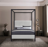 James Linen Textured Fabric / Steel / Plywood / Foam Contemporary Cream Linen Textured Fabric Full Bed - 59" W x 80" D x 86" H