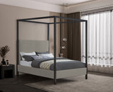 James Linen Textured Fabric / Steel / Plywood / Foam Contemporary Grey Linen Textured Fabric Full Bed - 59" W x 80" D x 86" H