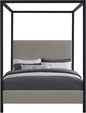 James Linen Textured Fabric / Steel / Plywood / Foam Contemporary Grey Linen Textured Fabric Full Bed - 59" W x 80" D x 86" H