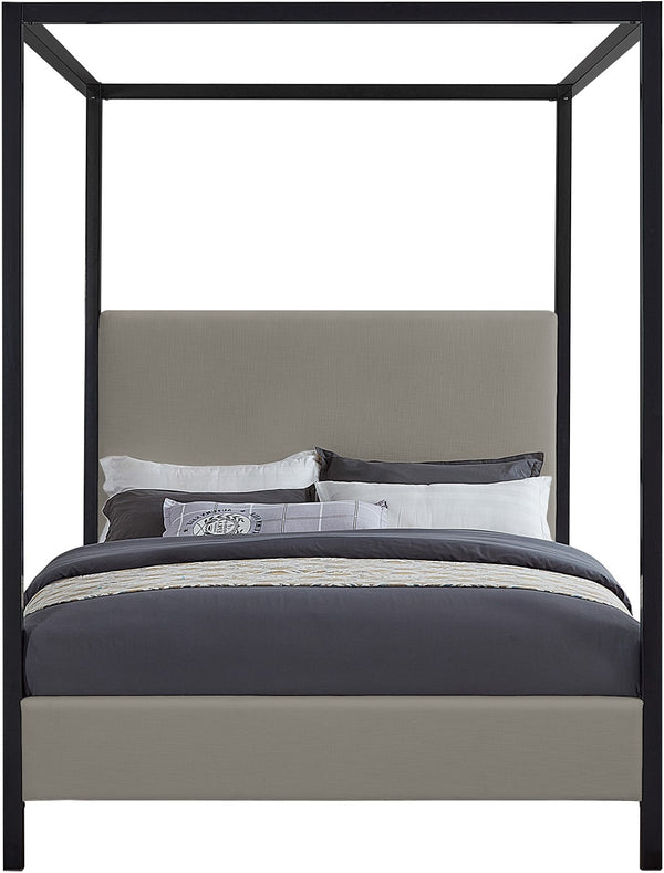 James Linen Textured Fabric / Steel / Plywood / Foam Contemporary Grey Linen Textured Fabric Full Bed - 59" W x 80" D x 86" H
