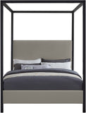 James Linen Textured Fabric / Steel / Plywood / Foam Contemporary Grey Linen Textured Fabric Full Bed - 59" W x 80" D x 86" H