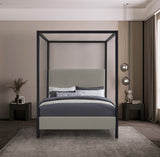 James Linen Textured Fabric / Steel / Plywood / Foam Contemporary Grey Linen Textured Fabric Full Bed - 59" W x 80" D x 86" H