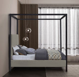 James Linen Textured Fabric / Steel / Plywood / Foam Contemporary Grey Linen Textured Fabric Full Bed - 59" W x 80" D x 86" H