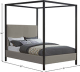 James Linen Textured Fabric / Steel / Plywood / Foam Contemporary Grey Linen Textured Fabric King Bed - 81" W x 85" D x 86" H