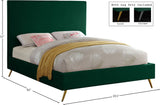 Jasmine Velvet / Engineered Wood / Metal / Foam Contemporary Green Velvet Full Bed - 59.5" W x 82" D x 58" H