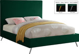 Jasmine Velvet / Engineered Wood / Metal / Foam Contemporary Green Velvet Full Bed - 59.5" W x 82" D x 58" H