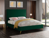 Jasmine Velvet / Engineered Wood / Metal / Foam Contemporary Green Velvet Full Bed - 59.5" W x 82" D x 58" H