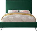 Jasmine Velvet / Engineered Wood / Metal / Foam Contemporary Green Velvet Full Bed - 59.5" W x 82" D x 58" H