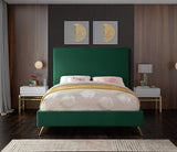 Jasmine Velvet / Engineered Wood / Metal / Foam Contemporary Green Velvet Full Bed - 59.5" W x 82" D x 58" H