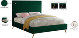 Jasmine Velvet / Engineered Wood / Metal / Foam Contemporary Green Velvet King Bed - 81" W x 87.5" D x 58" H