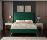 Jasmine Velvet / Engineered Wood / Metal / Foam Contemporary Green Velvet Queen Bed - 65" W x 87.5" D x 58" H