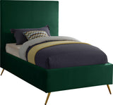 Jasmine Velvet / Engineered Wood / Metal / Foam Contemporary Green Velvet Twin Bed - 44" W x 82" D x 58" H