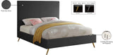 Jasmine Velvet / Engineered Wood / Metal / Foam Contemporary Grey Velvet Full Bed - 59.5" W x 82" D x 58" H