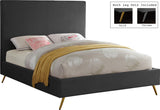 Jasmine Velvet / Engineered Wood / Metal / Foam Contemporary Grey Velvet Full Bed - 59.5" W x 82" D x 58" H