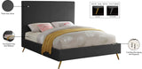 Jasmine Velvet / Engineered Wood / Metal / Foam Contemporary Grey Velvet King Bed - 81" W x 87.5" D x 58" H