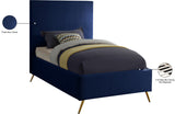 Jasmine Velvet / Engineered Wood / Metal / Foam Contemporary Navy Velvet Twin Bed - 44" W x 82" D x 58" H